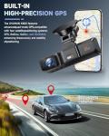 OVAMAN 4K+1080P+1080P 3 Channel Dash Cam Front and Rear Inside with Free 64GB Card,3.2 Inch Screen Dash Camera for Cars,5.8GHz WiFi Built-in GPS, IR Night Vision Dashcam,24H Parking Mode,G-Sensor
