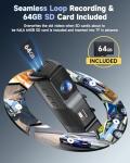 OVAMAN 4K+1080P+1080P 3 Channel Dash Cam Front and Rear Inside with Free 64GB Card,3.2 Inch Screen Dash Camera for Cars,5.8GHz WiFi Built-in GPS, IR Night Vision Dashcam,24H Parking Mode,G-Sensor