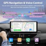 2025 Carpuride Wireless Carplay & Android Auto with Dash Cam - 10.26 Inch HD IPS Touch Car Play Screen for Car, 4K Front & 1080P Rear Camera, Loop Recording, Bluetooth Audio, Mirror Link, GPS, Siri