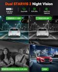 Vantrue E360 Plus 3 Channel 360 Degree WiFi Dash Cam, Dual STARVIS 2, Triple1944P Front Rear and Inside Dashcam, HDR IR Night Vision, GPS, Touchscreen, 24/7 Parking Mode, LTE Support, Support 1TB Max