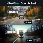 BOTSLAB 4K+2K Dual Dash Cam Front and Rear, Dashcam with Voice Control, STARVIS, ADAS Driver Alerts, Starry Night Vision, 24/7 Parking Monitor, 5.8GHz WiFi & GPS, Free 64GB Card, Loop Recording