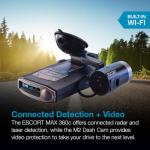 Escort MAX 360c Radar Detector with M2 Smart Dash Cam & OBDII Cord Bundle