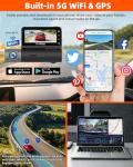 4K Dash Cam Front and Rear, 4K+1080P*3 Dash Camera for Cars,STARVIS 2 Sensor, Include 128GB SD Card,24 Hrs Parking Mode, 5G WiFi, GPS, Voice Control, Loop Recording, 512GB Support, APP Control