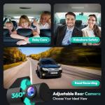 BOTSLAB 4K+2K Dual Dash Cam Front and Rear, Dashcam with Voice Control, STARVIS, ADAS Driver Alerts, Starry Night Vision, 24/7 Parking Monitor, 5.8GHz WiFi & GPS, Free 64GB Card, Loop Recording