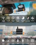 4K Dash Cam Front and Rear, 4K+1080P*3 Dash Camera for Cars,STARVIS 2 Sensor, Include 128GB SD Card,24 Hrs Parking Mode, 5G WiFi, GPS, Voice Control, Loop Recording, 512GB Support, APP Control