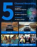 360° View 5 Channel Dash Cam Front and Rear with AI Driver Monitor System DMS, 4K Dash Camera for Cars, Built-in GPS WiFi Night Vision, Dashcam with 128G Card, 24/7 Parking Monitor Mode, V8 Ultra-5CH