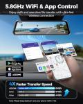 AZDOME PG17 Max 4K+2.5K Mirror Dash Cam with ADAS, BSD and LCA, 12" Rear View Mirror Camera with 5GHz WiFi and Voice Control, Rearview Mirror Backup Camera Includes 64GB Card, GPS, Parking Monitor