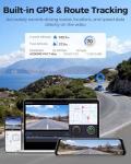 AZDOME PG17 Max 4K+2.5K Mirror Dash Cam with ADAS, BSD and LCA, 12" Rear View Mirror Camera with 5GHz WiFi and Voice Control, Rearview Mirror Backup Camera Includes 64GB Card, GPS, Parking Monitor