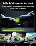 GMAIPOP 4K 3 Channel Dash Cam Front Rear Inside，STARVIS Sensor, 5GHz WiFi,64GB Card Included, 2160P+1080P+1080P Car Dash Camera, 3.16" IPS Screen, IR Night Vision,HDR, G-Sensor, 24/7 Parking Mode