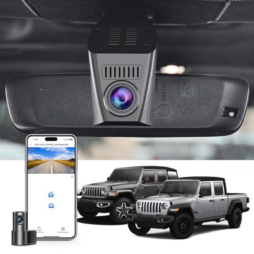 Mangoal Front 4K & Rear 1080P Dash Cam Custom Fit for Jeep Gladiator JT 2020 2021 2022 2023 2024 & Wrangler JL 2018-2024 etc, UHD 2160P, App & WiFi,128GB Card