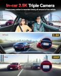REDTIGER 530° Triple Dash Cam with Night Vision