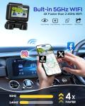 AI Dash Cam 4 Channel 360° View, 4K Advanced Driving System(Adas) Front and Rear Dash Camera for Cars,Built-in 5GHz Wi-Fi GPS, Voice Control, Free 128G Card,Night Vision,24H Parking Mode,with CPL