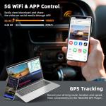 Real 4K 3 Channel Dash Cam Front and Rear Inside, STARVIS 2 HDR Sensor, 5.8GHz Wi-Fi GPS G-Sensor, 4K+1080P+1080P Dashcam, Free 64GB Card Include, IR Night Vision, 3.3'' Big IPS, 24Hr Parking Monitor