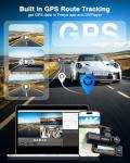 Fiteye 3 Channel 4K Dash Cam, IMX335 STARVIS Sensor, 4K+2K Front and Inside, 2K+1080P+1080P Front and Rear Inside Dash Camera for Cars, Free 64GB Card, Built in WiFi GPS, Intelligent Voice Control