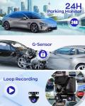AI Dash Cam 4 Channel 360° View, 4K Advanced Driving System(Adas) Front and Rear Dash Camera for Cars,Built-in 5GHz Wi-Fi GPS, Voice Control, Free 128G Card,Night Vision,24H Parking Mode,with CPL
