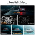 Real 4K 3 Channel Dash Cam Front and Rear Inside, STARVIS 2 HDR Sensor, 5.8GHz Wi-Fi GPS G-Sensor, 4K+1080P+1080P Dashcam, Free 64GB Card Include, IR Night Vision, 3.3'' Big IPS, 24Hr Parking Monitor