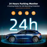 Real 4K 3 Channel Dash Cam Front and Rear Inside, STARVIS 2 HDR Sensor, 5.8GHz Wi-Fi GPS G-Sensor, 4K+1080P+1080P Dashcam, Free 64GB Card Include, IR Night Vision, 3.3'' Big IPS, 24Hr Parking Monitor