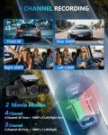 Dash Cam 4 Channel Front and Rear Inside, 360° Car Camera 4K UHD, Dash Camera for Cars Built-in Wi-Fi GPS, Dashcam with 64GB Card, Voice Control, CPL Filter, WDR Night Vision, 24H Parking Mode(V8PLUS)