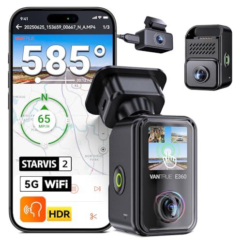 Vantrue E360 Plus 3 Channel 360 Degree WiFi Dash Cam, Dual STARVIS 2, Triple1944P Front Rear and Inside Dashcam, HDR IR Night Vision, GPS, Touchscreen, 24/7 Parking Mode, LTE Support, Support 1TB Max