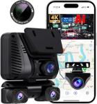 AI Dash Cam 4 Channel 360° View, 4K Advanced Driving System(Adas) Front and Rear Dash Camera for Cars,Built-in 5GHz Wi-Fi GPS, Voice Control, Free 128G Card,Night Vision,24H Parking Mode,with CPL