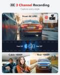 REDTIGER 4K Triple Channel Dashcam with GPS