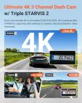 Vantrue N4 Pro S 4K 3 Channel Dash Cam w/Triple STARVIS 2, 4K+1080P+2.5K Front Inside Rear Dash Camera, 4+2.5K Dual Channel, HDR IR Night Vision, Voice Control, Parking Mode, GPS, Wi-Fi, Support 1TB