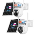 SANSCO 4G Cellular Solar Security Camera - 2 Pack