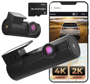 BlackVue Elite 9 4K 2K Dash Cam Front and Rear, Dual HDR STARVIS 2, Power Saving Parking Mode, Free Hardwire Cable & SD Card, Supports up to 1TB, 2.4/5GHz Wi-Fi, GPS, Night Vision, App Control (1TB)