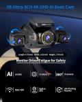 HUPEJOS 5 Channel AI Dash Cam with 360° View