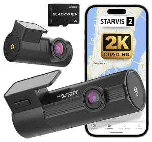 BlackVue Elite 8-2CH Dash Cam Front Rear 2K 2K QHD Dash Camera for Cars Included SD Card, Starvis 2, Dual HDR, Built-in Wi-Fi GPS, Night Vision, Smart Parking Mode, Smart Event Recording Dashcam (1TB)