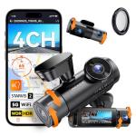 Vantrue N5S 4 Channel 360 Dash Cam with CPL Filter: STARVIS 2, IR Night Vision, 2.7K+1080P*2+1440P Front Rear Inside Dashcam, Voice Control, GPS, 24/7 Parking Mode, IR Night Vision, Support 1TB Max