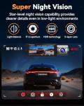 TERUNSOUl 4K Dash Cam Front and Rear, Full HD 3 Channel Dashcam, Free 128GB MicroSD Card, Built-in 5.8GHz WiFi Built-in GPS, Collision Sensor, Night Vision, HDR, 3.16" IPS, 24H Parking Mode (Gray)