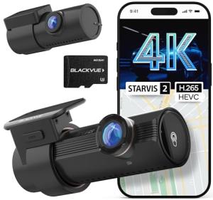 BlackVue DR970X-2CH Plus II Dash Cam – 4K UHD Front & Full HD Rear with STARVIS 2 & HDR, Fast Boot, USB-C, Video Playback via Wi-Fi, Cloud Remote Access, Smart Parking Mode (128GB)