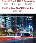 Thinkware 4K Dual Dash Cam, U3000 PRO Front & Rear with Sony STARVIS 2, Radar Parking, Super Night Vision 4.0, Wi‑Fi, GPS