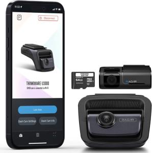 THINKWARE U3000 4K Dash Cam Front and Rear with OBD Cable, Built-in Wi-Fi GPS, STARVIS Image Sensor, Parking Mode (2CH Bundle)
