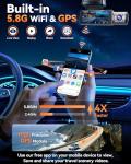 TERUNSOUl 4K Dash Cam Front and Rear, Full HD 3 Channel Dashcam, Free 128GB MicroSD Card, Built-in 5.8GHz WiFi Built-in GPS, Collision Sensor, Night Vision, HDR, 3.16" IPS, 24H Parking Mode (Gray)