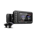 HFK HM603 Motorcycle Dash Cam Front and Rear, 2K Dual Motorcycle Camera, 3" Screen Display, GPS Navigation, Tire Pressure Monitoring, IP67 Waterproof, 5G WiFi, G-Sensor, Built in eMMC 128GB Storage
