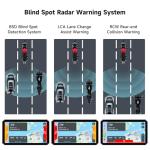 AlienRider M12S Motorcycle 77G Millimeter Wave Radar Blind Spot Warning,Dash cam Front and Rear,Wireless CarPlay/Android Auto,Wired Remote,Night Vision,TPMS,G-Sensor,1080P(Host+Tpms+Cameras+Radar)