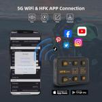 HFK HM502 Motorcycle Dash Cam Front and Rear, 1080P + 1080P Motorcycle Camera, IP67 Waterproof, 5G WiFi, 150° Wide Angle, Night Vision, G-Sensor, Built in eMMC 128GB Storage, Support 512GB Max