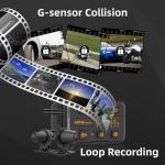 HFK HM502 Motorcycle Dash Cam Front and Rear, 1080P + 1080P Motorcycle Camera, IP67 Waterproof, 5G WiFi, 150° Wide Angle, Night Vision, G-Sensor, Built in eMMC 128GB Storage, Support 512GB Max