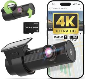 BlackVue DR970X-2CH Plus 64GB | 2-Channel Dash Cam (4K-Full HD), STARVIS 2 Sensor, Parking Mode, Up to 512GB, Easy Setup via App, Wi-Fi, GPS, Cloud Auto Backup