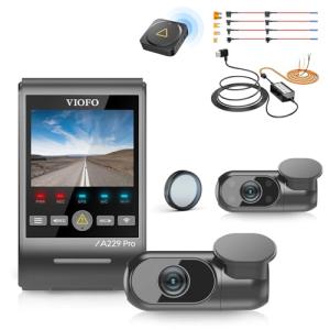 【Bundle: VIOFO A229 Pro 3CH + Remote Control + HK4 Hardwire Kit with 8pcs Fuse Tap】 3 Channel 4K HDR Dash Cam, Dual STARVIS 2 Sensors, 4K+2K+1080P Front Inside and Rear Car Camera
