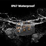 HFK HM502 Motorcycle Dash Cam Front and Rear, 1080P + 1080P Motorcycle Camera, IP67 Waterproof, 5G WiFi, 150° Wide Angle, Night Vision, G-Sensor, Built in eMMC 128GB Storage, Support 512GB Max