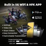 HFK HM603 Motorcycle Dash Cam Front and Rear, 2K Dual Motorcycle Camera, 3" Screen Display, GPS Navigation, Tire Pressure Monitoring, IP67 Waterproof, 5G WiFi, G-Sensor, Built in eMMC 128GB Storage