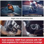 INNOVV N1Pro Motorcycle Carplay Dash Cam, 6" Touch Screen Support Android Auto & iOS, 1080P + 1080P Front and Rear Camera with GPS Navigation, Music, 5.8G Wi-Fi, IP67 Waterproof, App Connect