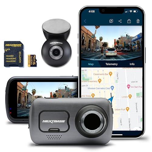 Nextbase 622GW Dash Cam with Rear Window Cam & 64GB Micro SD Card Bundle - True 4K 30fps UHD Recording Dash Cam, Wi-Fi, GPS, Bluetooth, Alexa Enabled, Image Stabilization, Parking Mode