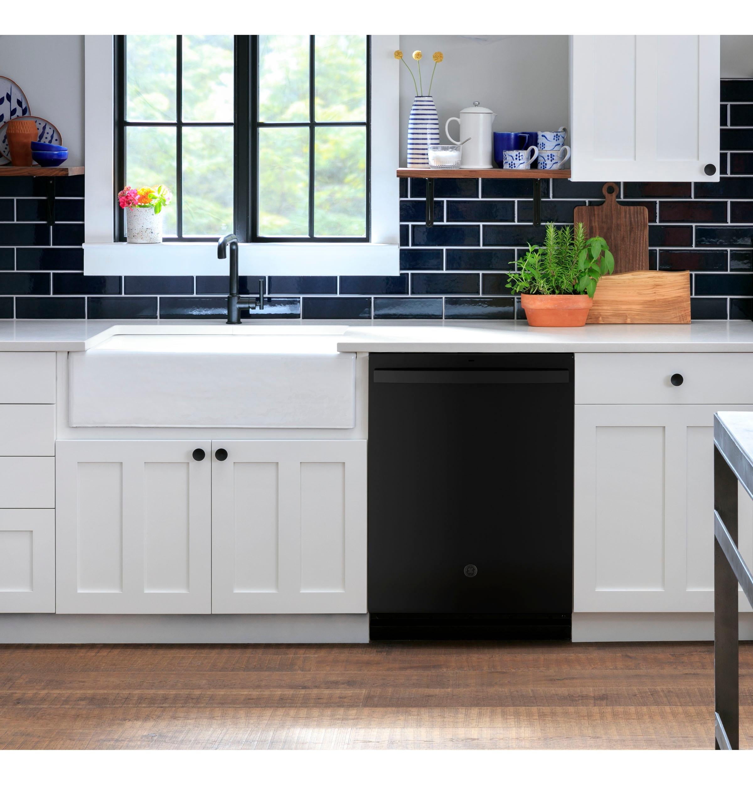 GE Top Control Plastic Interior Dishwasher with Sanitize
