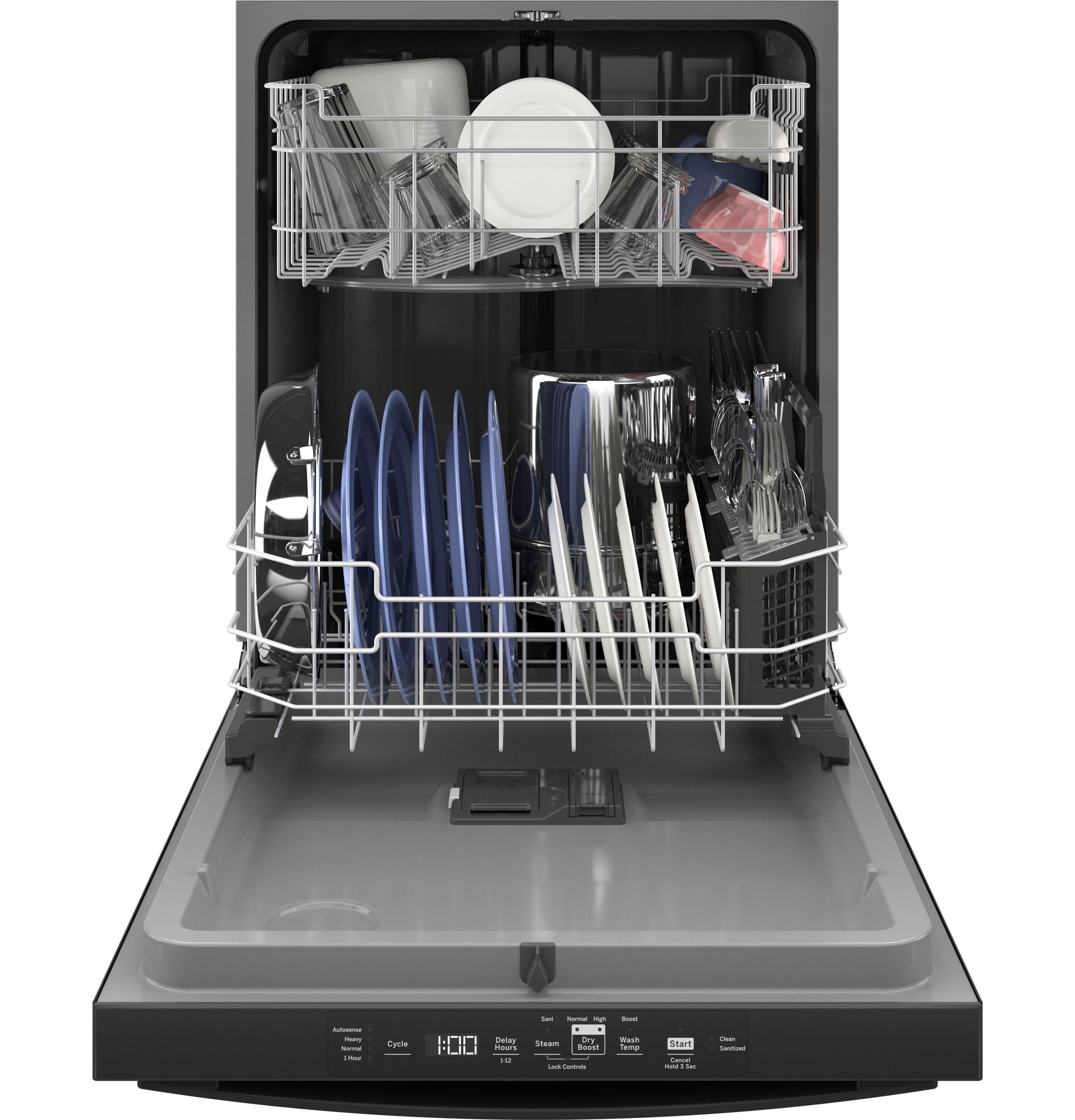 GE Top Control Plastic Interior Dishwasher with Sanitize