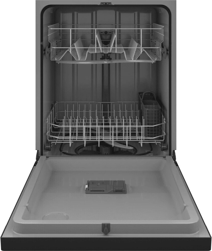GE Front Control Built-In Dishwasher, Black scrim音66响音
