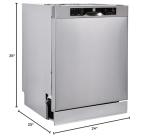 RCA Front Control Built-in Dishwasher, 57 DBA, Stainless Steel
